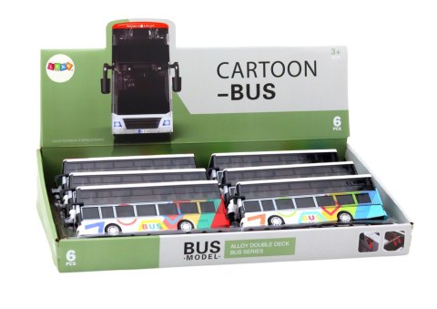 Autobus Dwupiętrowy Z Napędem Metalowy Kolorowy Światła Dźwięki LEAN Toys Autobus Dwupiętrowy Z Napędem Metalowy Kolorowy Światła Dźwięki LEAN Toys