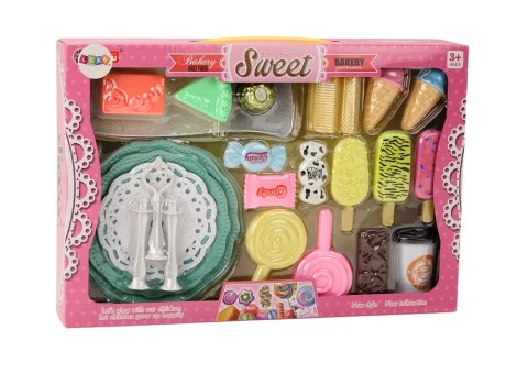 Cukiernia Kawiarnia Zestaw Słodycze Figurki Kawa Ciasto 25 ele. LEAN Toys Cukiernia Kawiarnia Zestaw Słodycze Figurki Kawa Ciasto 25 ele. LEAN Toys