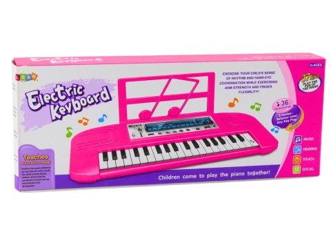 Elektryczne Pianinko Dla Dzieci 36 Melodii Różowe LEAN Toys Elektryczne Pianinko Dla Dzieci 36 Melodii Różowe LEAN Toys