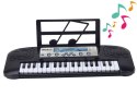Elektryczne Pianinko Dla Dzieci Stojak Mikrofon Czarne LEAN Toys