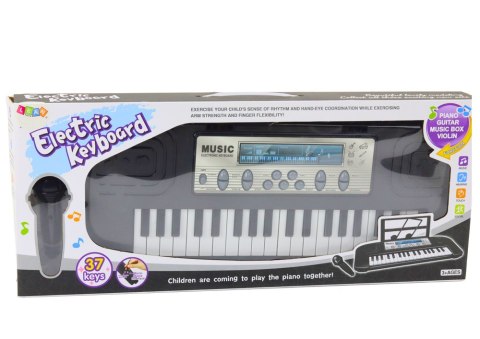 Elektryczne Pianinko Dla Dzieci Stojak Mikrofon Czarne LEAN Toys Elektryczne Pianinko Dla Dzieci Stojak Mikrofon Czarne LEAN Toys