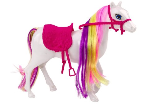 Figurka Konia Biały Koń Do Czesania Siodło Stajnia Farma Cute Horse LEAN Toys Figurka Konia Biały Koń Do Czesania Siodło Stajnia Farma Cute Horse LEAN Toys