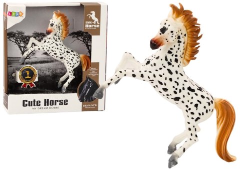 Figurka Konia Biały Koń w Kropki Stojący Stajnia Farma Cute Horse LEAN Toys Figurka Konia Biały Koń w Kropki Stojący Stajnia Farma Cute Horse LEAN Toys