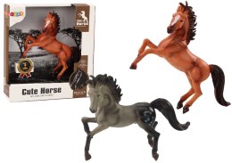 Figurka Konia Brązowy Szary Koń Stojący Stajnia Farma Cute Horse LEAN Toys