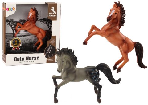 Figurka Konia Brązowy Szary Koń Stojący Stajnia Farma Cute Horse LEAN Toys Figurka Konia Brązowy Szary Koń Stojący Stajnia Farma Cute Horse LEAN Toys