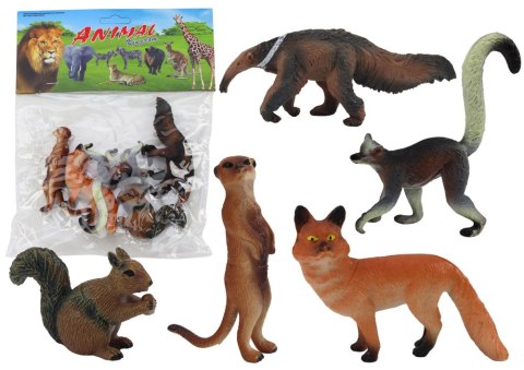 Figurki Zwierząt 5 Sztuk Wiewiórka Surykatka Mrówkojad Lis Lemur LEAN TOYS Figurki Zwierząt 5 Sztuk Wiewiórka Surykatka Mrówkojad Lis Lemur LEAN TOYS