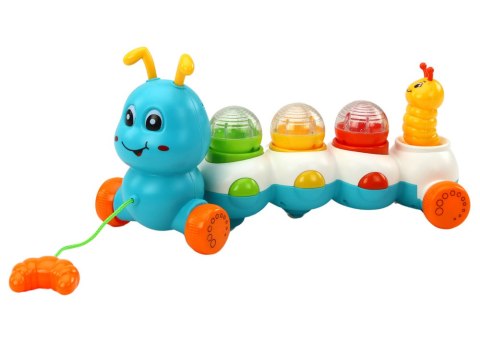 Gąsienica Do Ciągnięcia Kolorowa Światła Dźwięki LEAN Toys Gąsienica Do Ciągnięcia Kolorowa Światła Dźwięki LEAN Toys