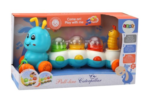 Gąsienica Do Ciągnięcia Kolorowa Światła Dźwięki LEAN Toys Gąsienica Do Ciągnięcia Kolorowa Światła Dźwięki LEAN Toys