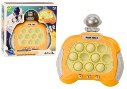 Gra Sensoryczna Konsola Pop-It Kosmonauta Światła Dźwięki Żółta LEAN Toys