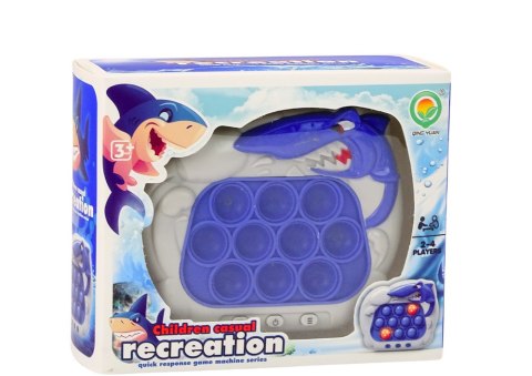 Gra Sensoryczna Konsola Pop-It Rekin Światła Dźwięki Niebieska LEAN Toys Gra Sensoryczna Konsola Pop-It Rekin Światła Dźwięki Niebieska LEAN Toys