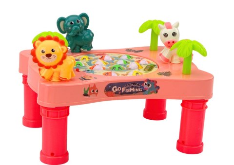 Gra Zręcznościowa Łowienie Rybek Stoliczek Różowy LEAN Toys Gra Zręcznościowa Łowienie Rybek Stoliczek Różowy LEAN Toys