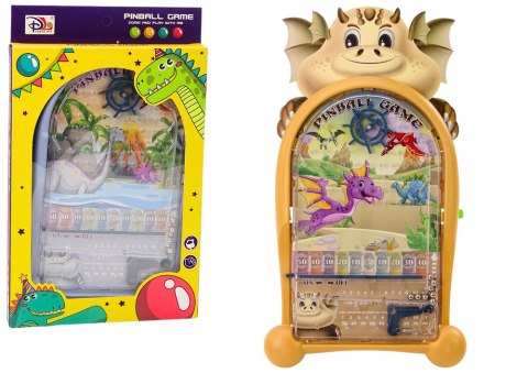Gra Zręcznościowa Pinball Dinozaury Smok Stojak Beżowy LEAN Toys Gra Zręcznościowa Pinball Dinozaury Smok Stojak Beżowy LEAN Toys