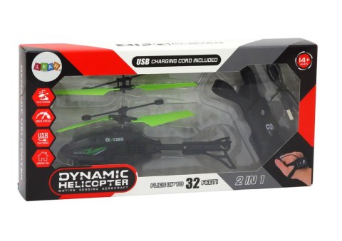 Helikopter Sterowany Dłonią Opaska Czarno-Zielony LEAN Toys Helikopter Sterowany Dłonią Opaska Czarno-Zielony LEAN Toys