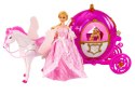 Karoca Z Koniem Lalka Księżniczka Kareta Różowa Pegaz Zestaw LEAN Toys
