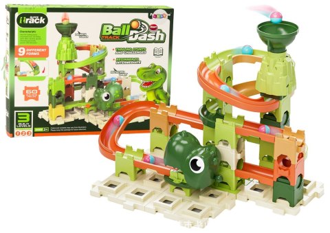 Klocki Konstrukcyjne Tor Na Kulkę Dinozaur 9 Poziomów 60 El LEAN Toys Klocki Konstrukcyjne Tor Na Kulkę Dinozaur 9 Poziomów 60 El LEAN Toys