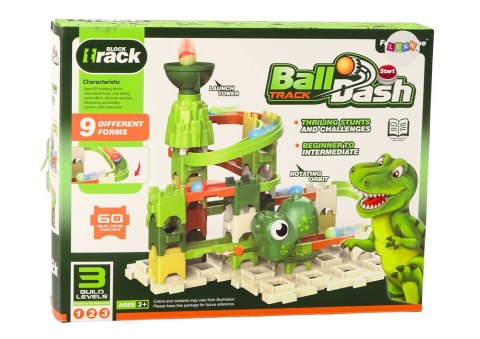 Klocki Konstrukcyjne Tor Na Kulkę Dinozaur 9 Poziomów 60 El LEAN Toys Klocki Konstrukcyjne Tor Na Kulkę Dinozaur 9 Poziomów 60 El LEAN Toys
