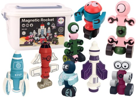 Klocki Magnetyczne Kosmos Rakieta Zestaw 56 ele. Magnetic Rocket Mix LEAN Toys Klocki Magnetyczne Kosmos Rakieta Zestaw 56 ele. Magnetic Rocket Mix LEAN Toys