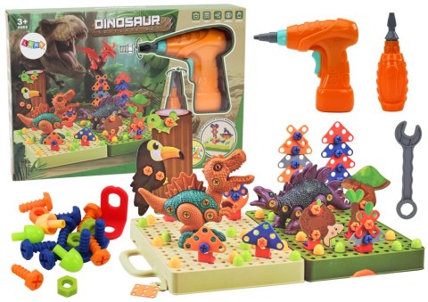Klocki Puzzle Konstrukcyjne 3D DIY Dinozaury Rozkręcanie Wiertarka LEAN Toys Klocki Puzzle Konstrukcyjne 3D DIY Dinozaury Rozkręcanie Wiertarka LEAN Toys