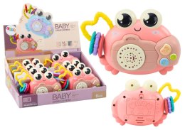 Krab Aparat Grzechotka Projektor Na Baterie Dźwięki Różowy LEAN TOYS