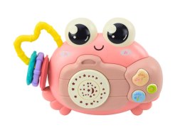 Krab Aparat Grzechotka Projektor Na Baterie Dźwięki Różowy LEAN TOYS