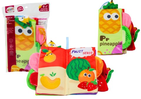 Książeczka Miękka Owoce Szeleszcząca Piszcząca Kolorowa Dla Niemowląt LEAN Toys Książeczka Miękka Owoce Szeleszcząca Piszcząca Kolorowa Dla Niemowląt LEAN Toys