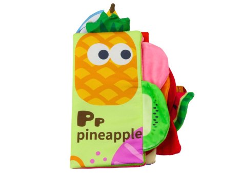 Książeczka Miękka Owoce Szeleszcząca Piszcząca Kolorowa Dla Niemowląt LEAN Toys Książeczka Miękka Owoce Szeleszcząca Piszcząca Kolorowa Dla Niemowląt LEAN Toys