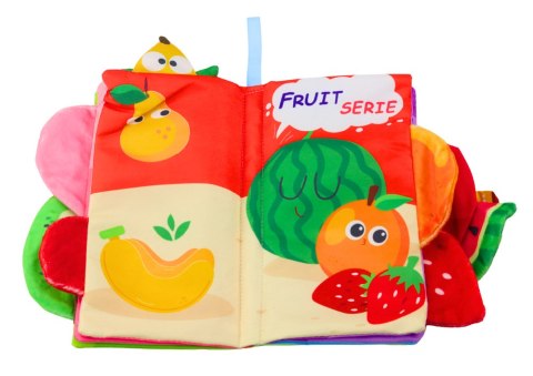 Książeczka Miękka Owoce Szeleszcząca Piszcząca Kolorowa Dla Niemowląt LEAN Toys Książeczka Miękka Owoce Szeleszcząca Piszcząca Kolorowa Dla Niemowląt LEAN Toys