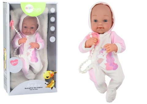 Lalka Bobas Ze Smoczkiem Body Jednorożec Różowy Kocyk Akcesoria 35 cm LEAN Toys Lalka Bobas Ze Smoczkiem Body Jednorożec Różowy Kocyk Akcesoria 35 cm LEAN Toys