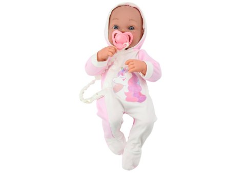 Lalka Bobas Ze Smoczkiem Body Jednorożec Różowy Kocyk Akcesoria 35 cm LEAN Toys Lalka Bobas Ze Smoczkiem Body Jednorożec Różowy Kocyk Akcesoria 35 cm LEAN Toys