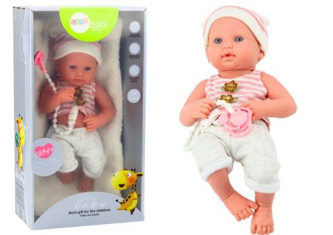 Lalka Bobas w Biało-Różowym Ubranku Czapeczka Smoczek Kołderka LEAN Toys Lalka Bobas w Biało-Różowym Ubranku Czapeczka Smoczek Kołderka LEAN Toys