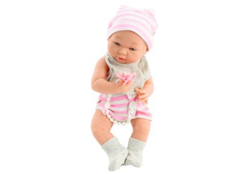 Lalka Bobas w Biało-Różowym Ubranku Czapeczka Smoczek Śliniaczek Kołderka LEAN Toys Lalka Bobas w Biało-Różowym Ubranku Czapeczka Smoczek Śliniaczek Kołderka LEAN Toys