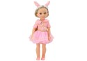 Lalka Różowa Sukienka Długie Włosy Opaska Szczotka 38cm LEAN Toys