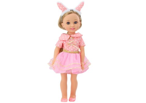 Lalka Różowa Sukienka Długie Włosy Opaska Szczotka 38cm LEAN Toys Lalka Różowa Sukienka Długie Włosy Opaska Szczotka 38cm LEAN Toys