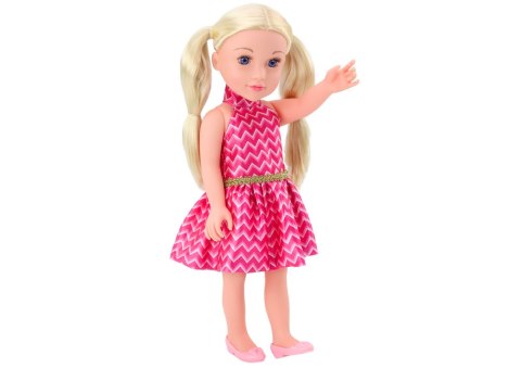 Lalka Różowa Sukienka Kucyki Blond Włosy Duża Laleczka 46cm LEAN Toys Lalka Różowa Sukienka Kucyki Blond Włosy Duża Laleczka 46cm LEAN Toys