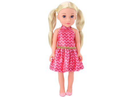 Lalka Różowa Sukienka Kucyki Blond Włosy Duża Laleczka 46cm LEAN Toys Lalka Różowa Sukienka Kucyki Blond Włosy Duża Laleczka 46cm LEAN Toys