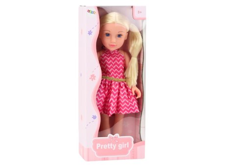 Lalka Różowa Sukienka Kucyki Blond Włosy Duża Laleczka 46cm LEAN Toys Lalka Różowa Sukienka Kucyki Blond Włosy Duża Laleczka 46cm LEAN Toys