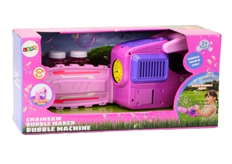 Maszynka Do Baniek Mydlanych Piła Łańcuchowa Różowa LEAN Toys Maszynka Do Baniek Mydlanych Piła Łańcuchowa Różowa LEAN Toys