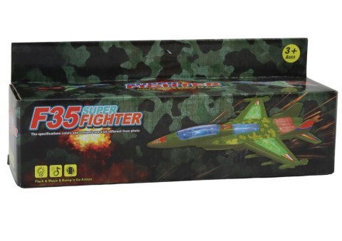 Myśliwiec Militarny F35 Jeżdżący Światła Dźwięki Czarny LEAN Toys Myśliwiec Militarny F35 Jeżdżący Światła Dźwięki Czarny LEAN Toys