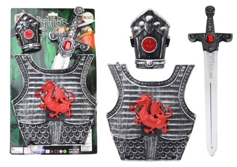 Strój Kostium Samuraja Rycerza Zestaw Zbroja Miecz Nadgarstnik LEAN Toys Strój Kostium Samuraja Rycerza Zestaw Zbroja Miecz Nadgarstnik LEAN Toys