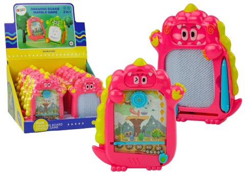 Tablica Do Rysowania Gra Kieszonkowa 2w1 Dinozaur Różowy LEAN Toys Tablica Do Rysowania Gra Kieszonkowa 2w1 Dinozaur Różowy LEAN Toys