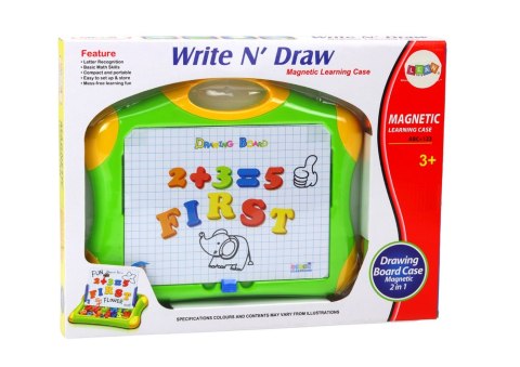 Tablica Edukacyjna Magnetyczna Literki Cyferki Pisak Gąbka LEAN Toys Tablica Edukacyjna Magnetyczna Literki Cyferki Pisak Gąbka LEAN Toys