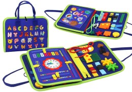 Tablica Filcowa Sensoryczna Manipulacyjna Edukacyjna Niebieska LEAN Toys