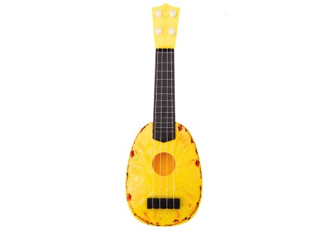 Ukulele Dla Dzieci Mini Gitara 4 Struny Motyw Ananasa Gitarka Żółta LEAN Toys Ukulele Dla Dzieci Mini Gitara 4 Struny Motyw Ananasa Gitarka Żółta LEAN Toys