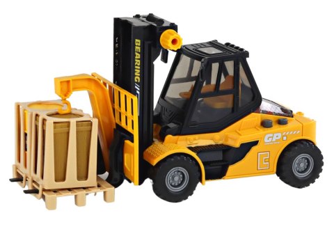 Wózek Widłowy 1:16 Ruchome Widły Dźwięki Światła Żółty LEAN Toys Wózek Widłowy 1:16 Ruchome Widły Dźwięki Światła Żółty LEAN Toys