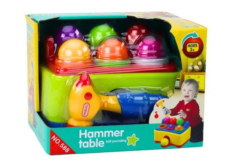 Zabawka Interaktywna Dla Malucha Wbijanie Piłek Młotek Kolorowa LEAN Toys Zabawka Interaktywna Dla Malucha Wbijanie Piłek Młotek Kolorowa LEAN Toys
