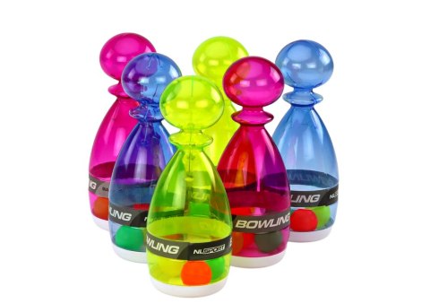 Zestaw Do Gry W Kręgle 6 Kręgli Przeźroczyste Kolorowe LEAN Toys Zestaw Do Gry W Kręgle 6 Kręgli Przeźroczyste Kolorowe LEAN Toys
