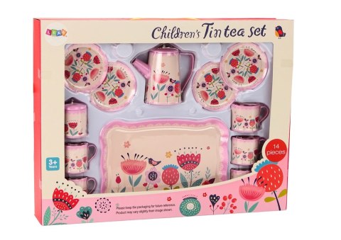 Zestaw Do Kawy Herbaty Filiżanki Czajnik Taca Różowy Kawiarnia 12 ele. LEAN Toys Zestaw Do Kawy Herbaty Filiżanki Czajnik Taca Różowy Kawiarnia 12 ele. LEAN Toys