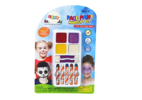 Zestaw Do Malowania Twarzy Farbki Brokat Kredki Pędzelki LEAN TOYS Zestaw Do Malowania Twarzy Farbki Brokat Kredki Pędzelki LEAN TOYS