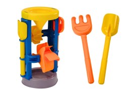 Zestaw Do Piasku Duży Młynek Łopatka Grabki Konewka Foremki LEAN Toys