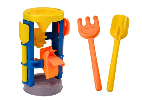 Zestaw Do Piasku Duży Młynek Łopatka Grabki Konewka Foremki LEAN Toys Zestaw Do Piasku Duży Młynek Łopatka Grabki Konewka Foremki LEAN Toys